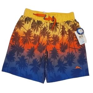Tommy Bahama Boys Size 4 Swim Trunks Swim Shorts Palm Trees Tropical New!